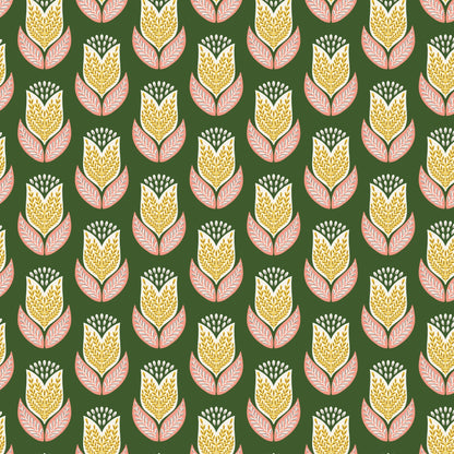 Tulips - Jade - Honey Garden - Juliana Tipton - Cloud 9 Fabrics - Poplin - Simplifi Fabric