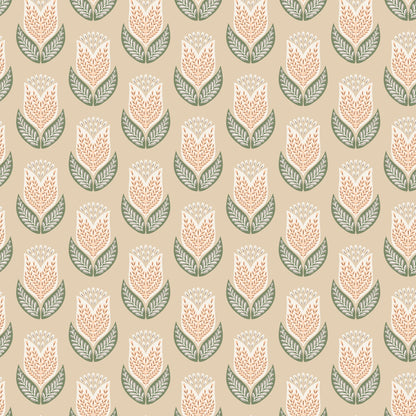 Tulips - Tan - Honey Garden - Juliana Tipton - Cloud 9 Fabrics - Poplin - Simplifi Fabric