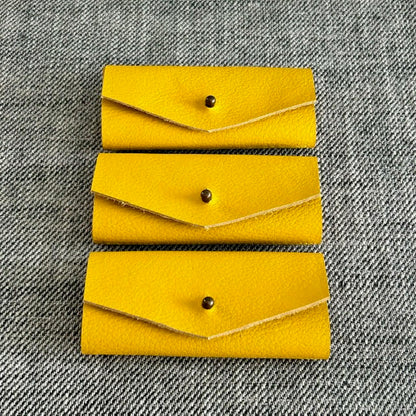 Handmade Needle Wallet - Yellow Leather - Dhurata Davies