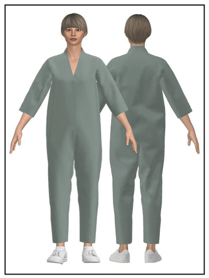 V - Neck Jumpsuit Pattern - The Assembly Line - Simplifi Fabric