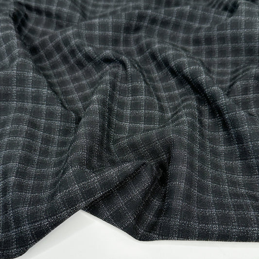 Yarn - Dyed Lenzing™ Ecovero™ Viscose Stretch Suiting - Black - Simplifi Fabric