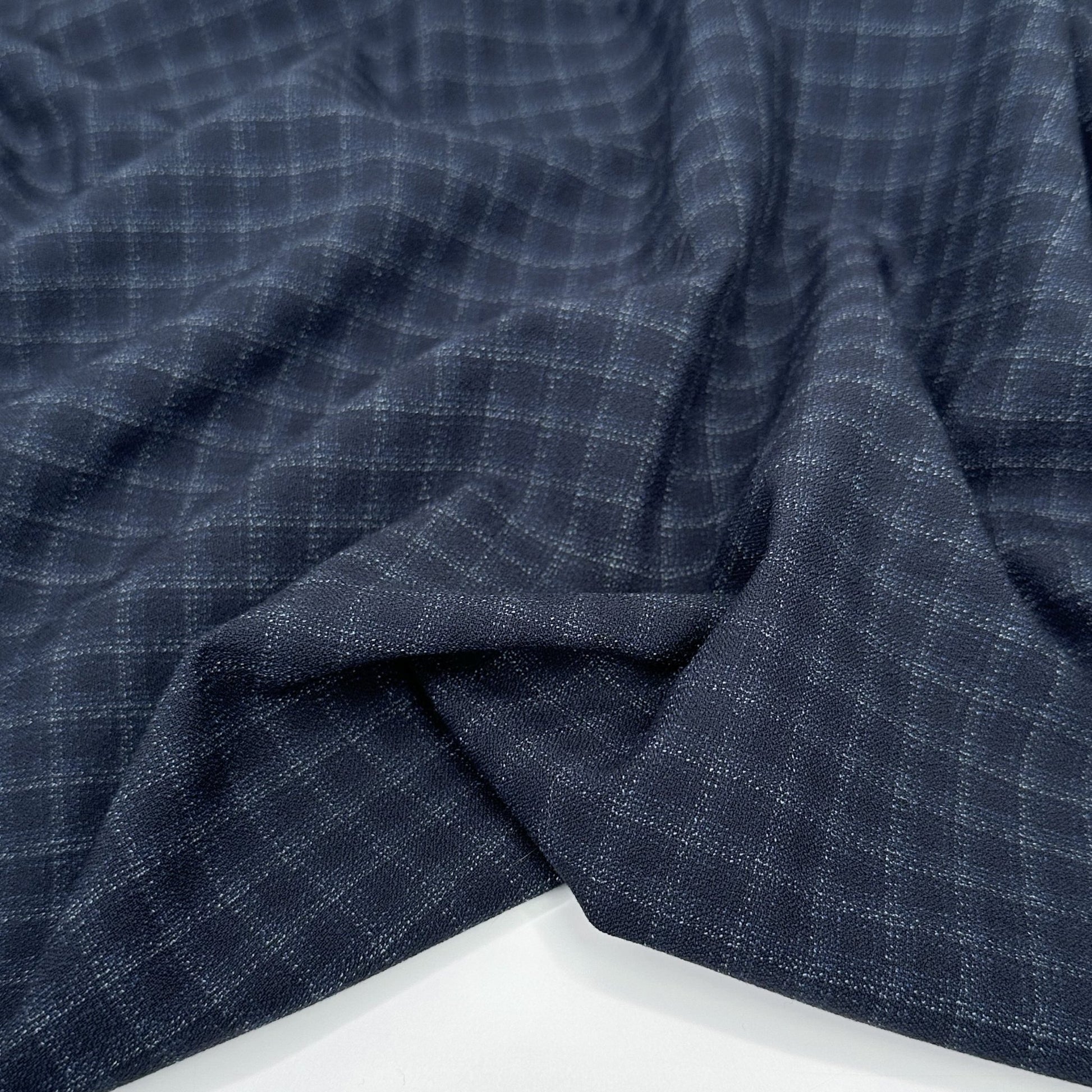 Yarn - Dyed Lenzing™ Ecovero™ Viscose Stretch Suiting - Navy - Simplifi Fabric