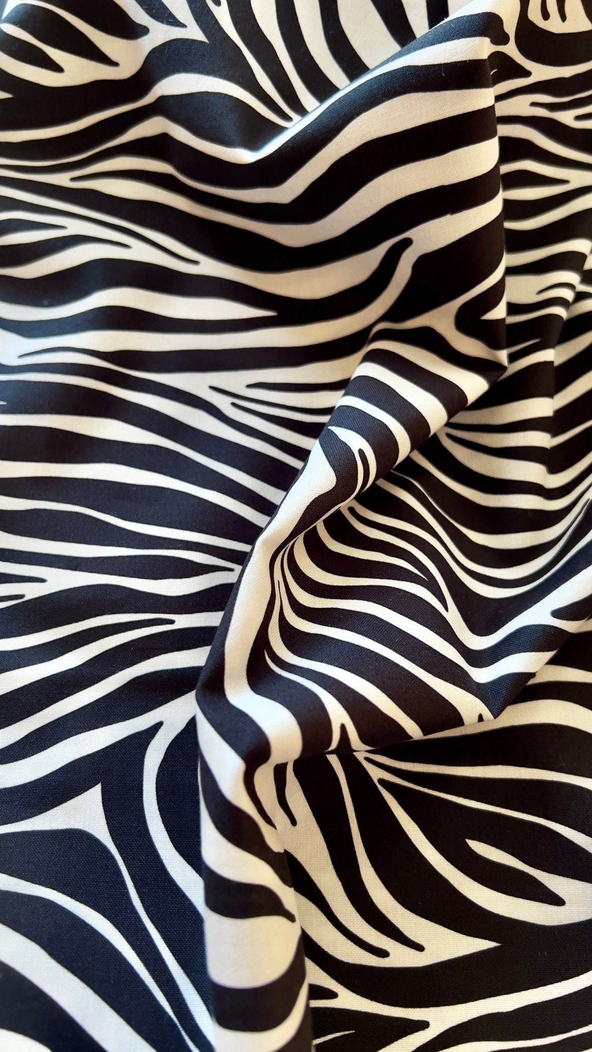 Zebra Stripes Black - Zebras - Maria Galybina - Cloud 9 Fabrics - Poplin - Simplifi Fabric