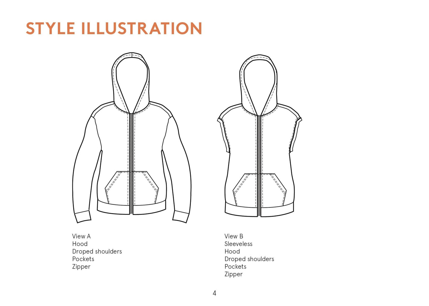 Ziggy Zipper Hoodie Mens Paper Pattern - Wardrobe by Me - Simplifi Fabric