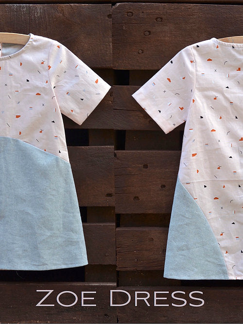 Zoe Dress - Kids Paper Sewing Pattern - Two Stitches Patterns