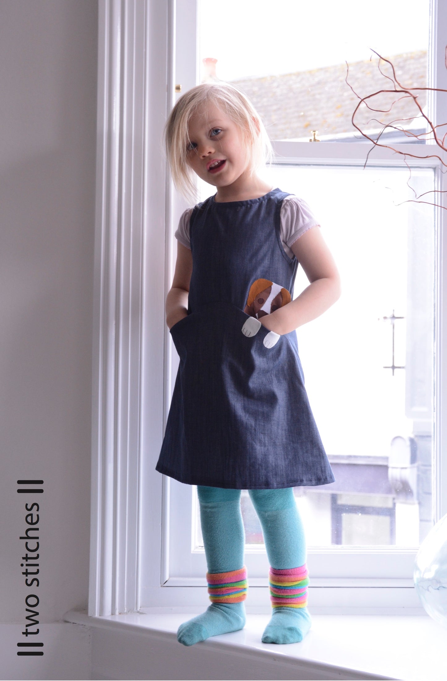 Zoe Dress - Kids Paper Sewing Pattern - Two Stitches Patterns