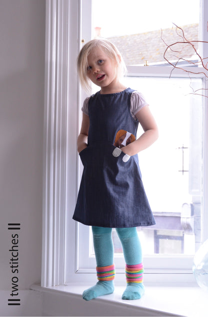 Zoe Dress - Kids Paper Sewing Pattern - Two Stitches Patterns