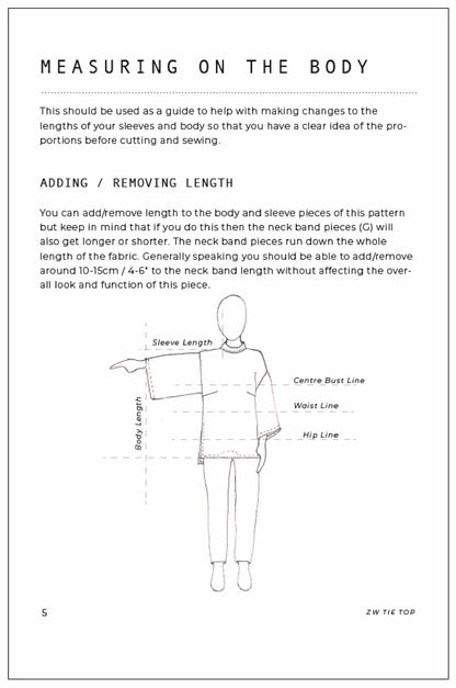 ZW Tie Top - Birgitta Helmersson - PDF Pattern - Simplifi Fabric