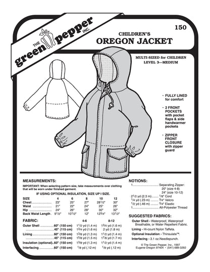 Kid’s Oregon Jacket Pattern - 150 - The Green Pepper Patterns