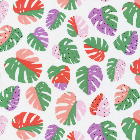 Happy Monstera - Happy Days - Brook Gossen - Cloud 9 Fabrics - Poplin