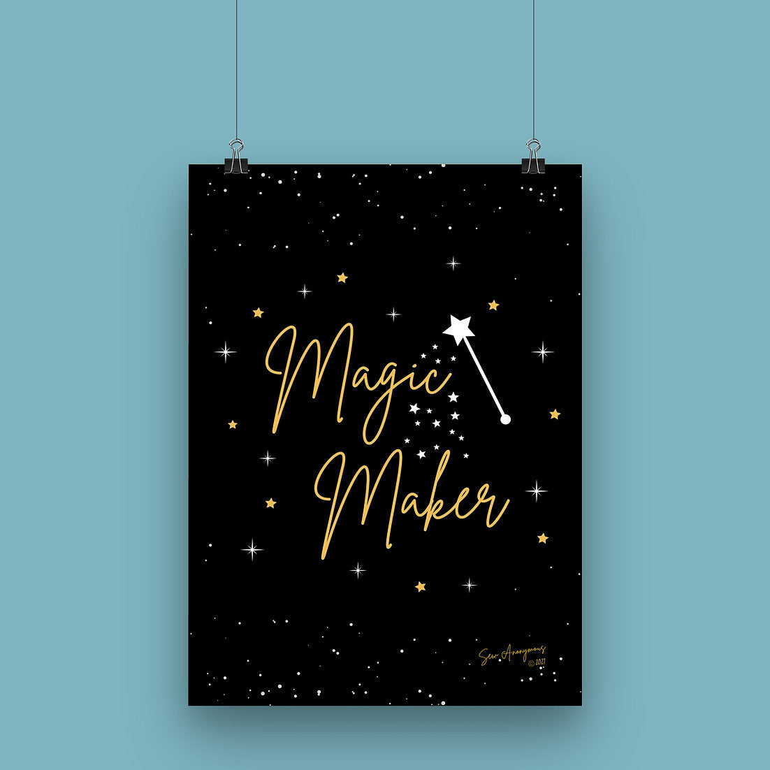 "MAGIC MAKER" Sewing Themed A4 Print - Sew Anonymous