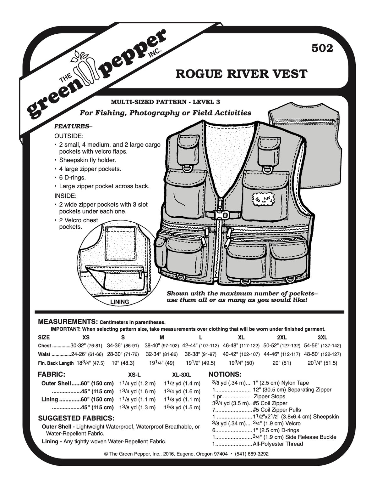 Adult's Fish Lake Cargo Rain Pants Pattern - 523 - The Green