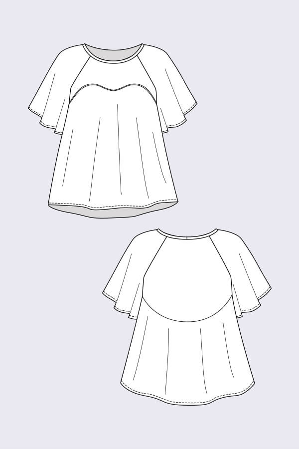 Ansa Butterfly Sleeve Dress + Top - Named Clothing - Sewing Pattern