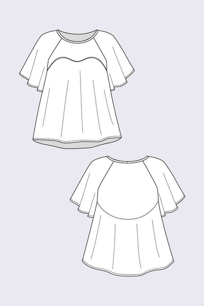 Ansa Butterfly Sleeve Dress + Top - Named Clothing - Sewing Pattern