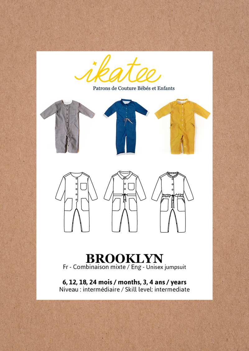 BROOKLYN Jumpsuit - Baby 6M/4Y - Paper Sewing Pattern – Ikatee sewing  patterns