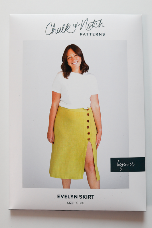 Evelyn High Waist Skirt Pattern - Chalk + Notch