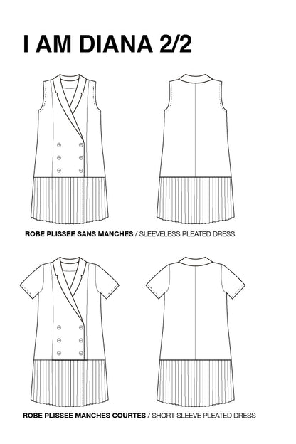 I am DIANA - Playsuit and Pleated Dress Pattern -  I AM PATTERNS