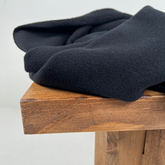 Mediumweight Organic Cotton Fleece - Grown & Made in USA - Black