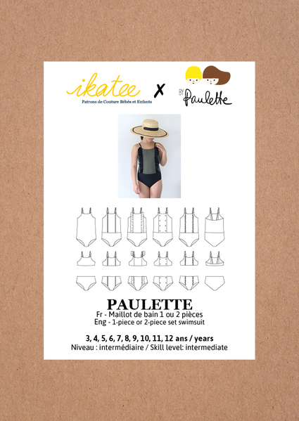 Paulette Swimsuit Sewing Pattern - Girl 3/12Y - Ikatee