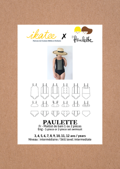 Paulette Swimsuit Sewing Pattern - Girl 3/12Y - Ikatee