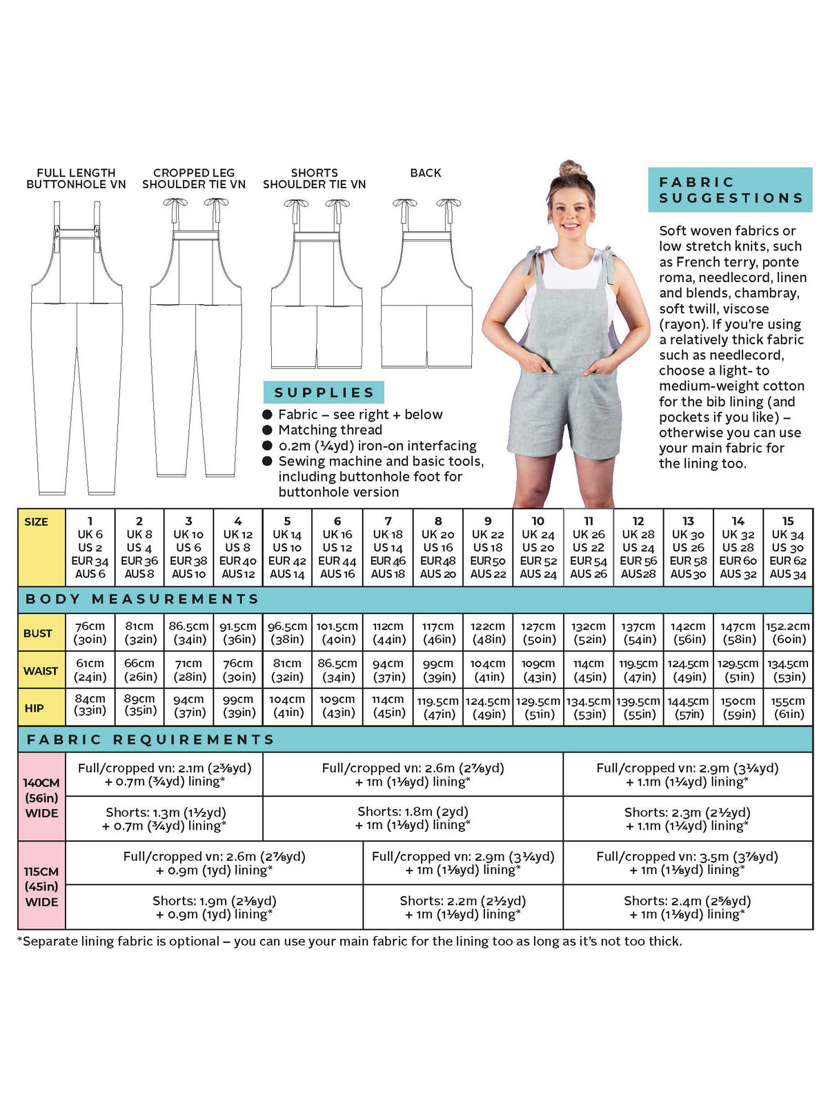 Erin Dungarees Pattern - Tilly And The Buttons – Simplifi Fabric