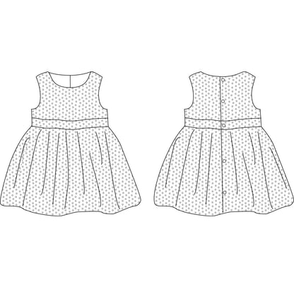 Roma Dress Sewing Pattern - Baby Girl 6M/24M - Ikatee