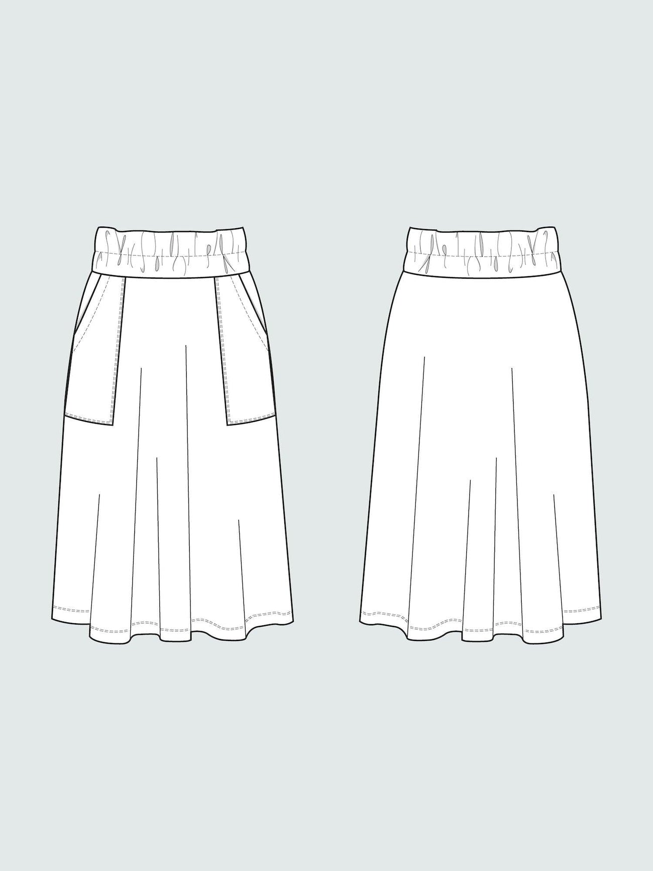 Elastic Waist Maxi Skirt Pattern - The Assembly Line